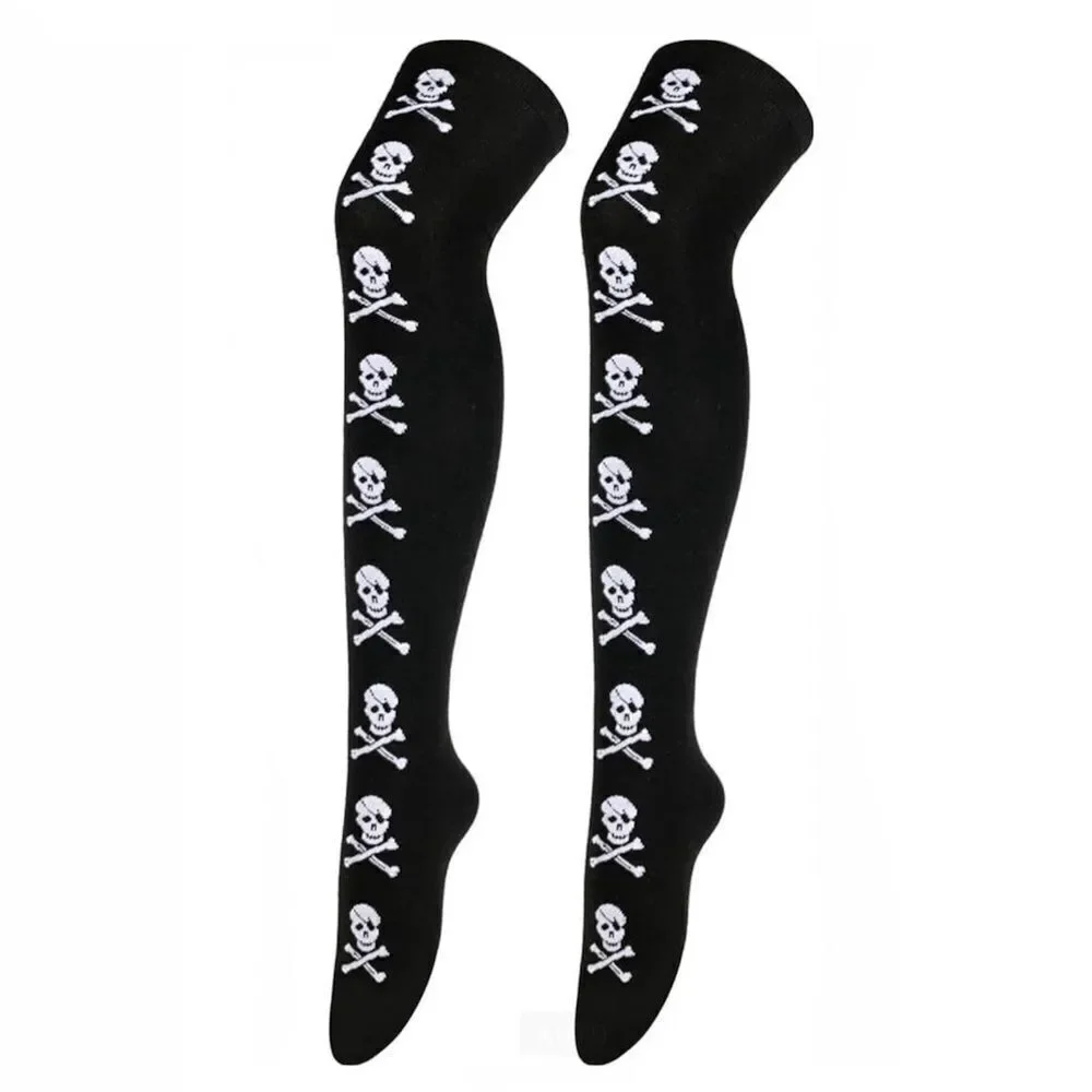 Skull and Crossbones Knee High Socks